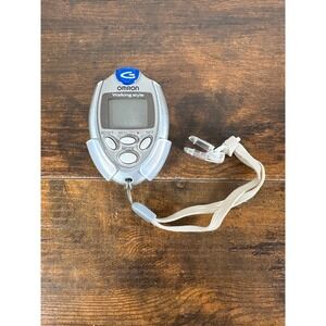 Omron Walking Style Digital Pedometer Silver HJ-112 Step Counter with‎ Belt Clip